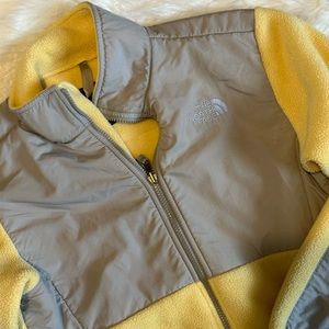 Girls North Face Yellow and Gray Jacket